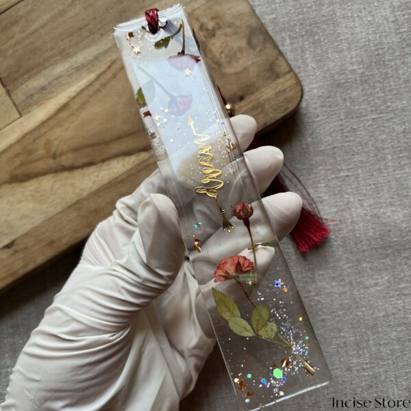 Handmade Resin Bookmark Rose