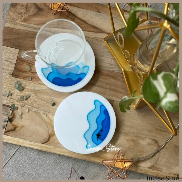 Resin Coasters Marble Ocean