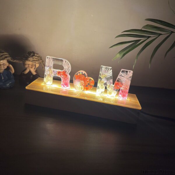 Resin Letter Dried Flower 2 letter with Heart