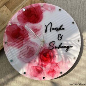 Resin Rose Wall Clock