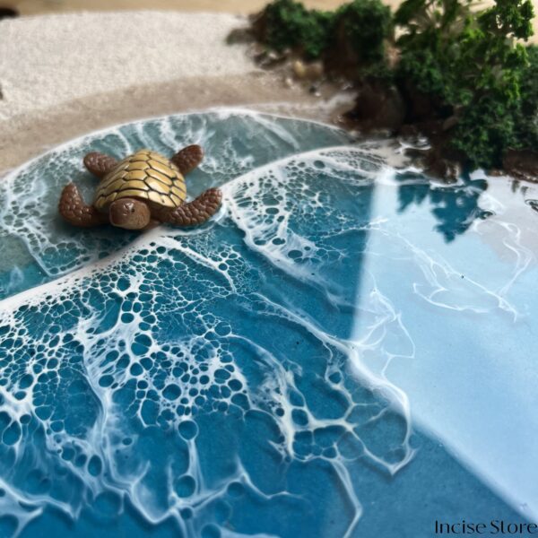 Resin Seascape Ocean Turtle Closeup