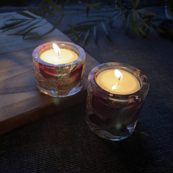 Tea Light Holder with Candle